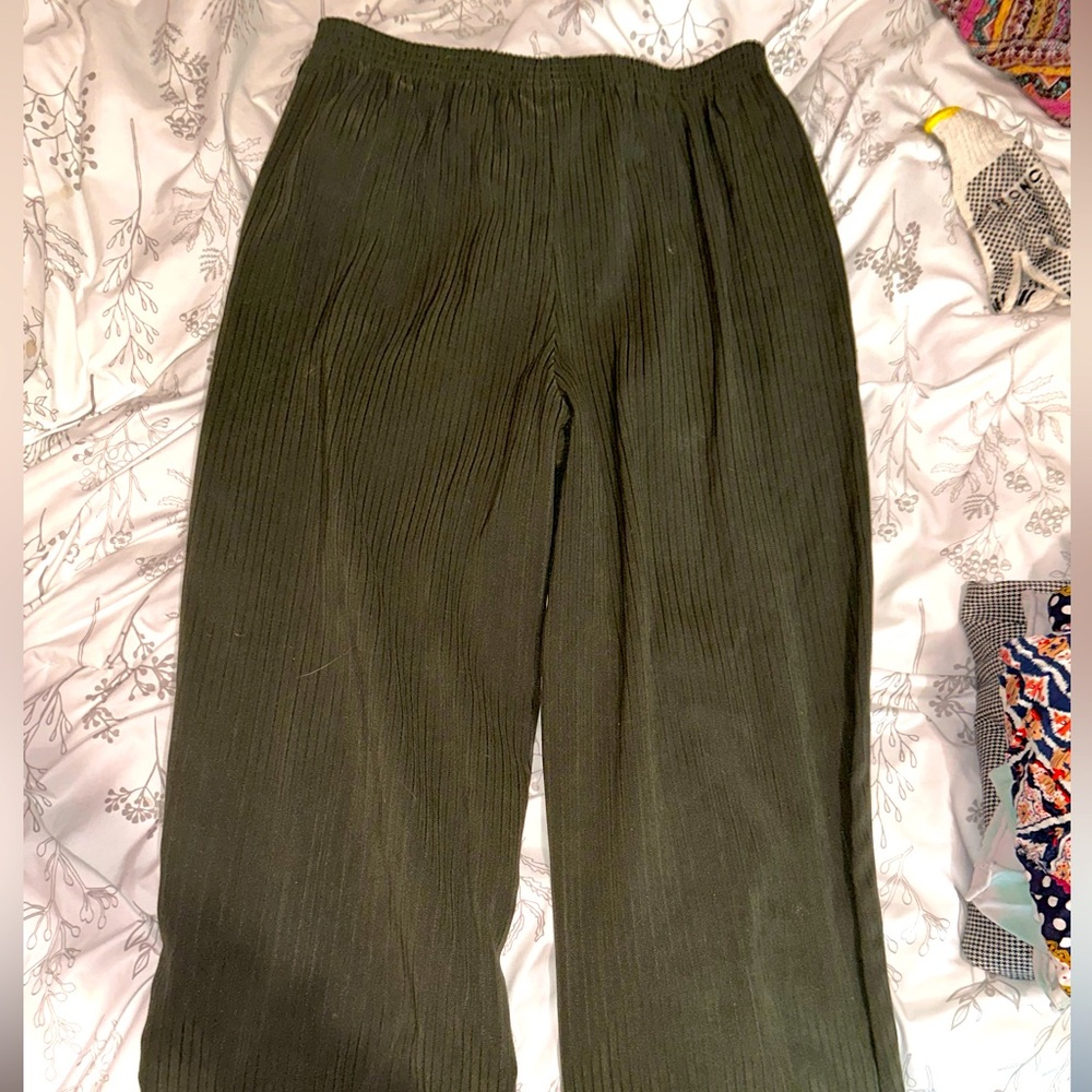 corduroy forest green dress pants for women